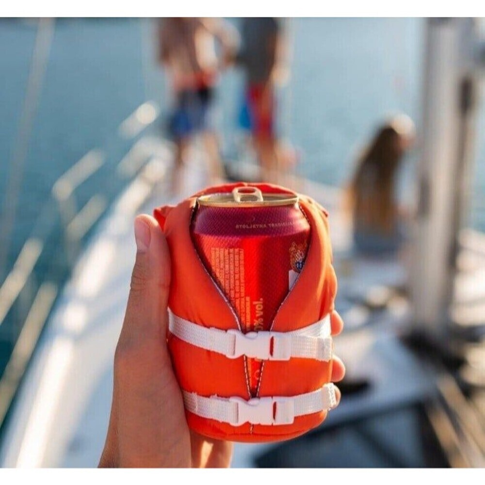 Puffin The Buoy Life Vest Insulated 12 oz Can Cooler I Beer Bottle & Soda Ca